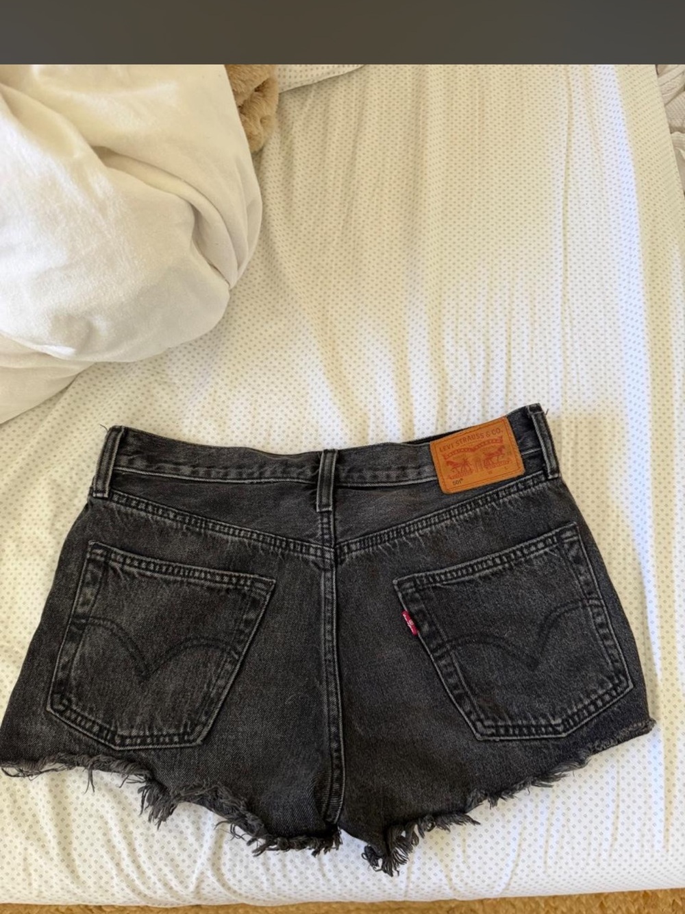 Levi's Black Washed Denim Cutoff Shorts